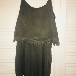 Olive Green Silk Romper